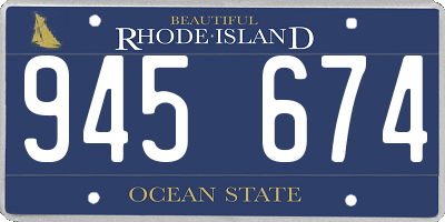 RI license plate 945674