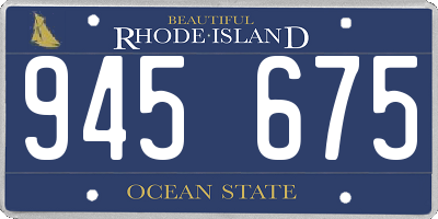 RI license plate 945675