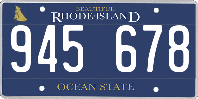 RI license plate 945678