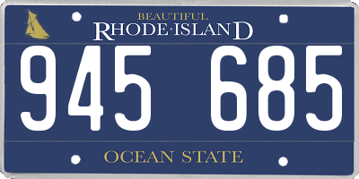 RI license plate 945685