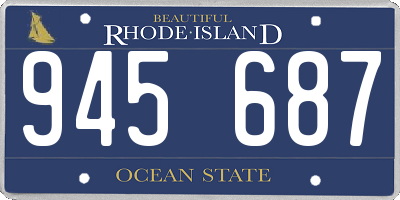 RI license plate 945687