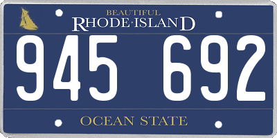 RI license plate 945692