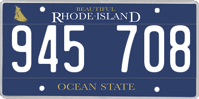 RI license plate 945708