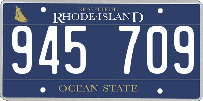 RI license plate 945709