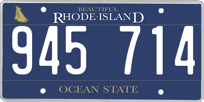 RI license plate 945714