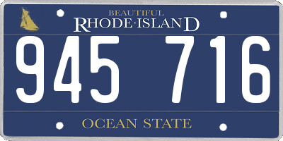 RI license plate 945716