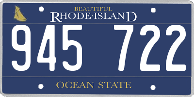 RI license plate 945722