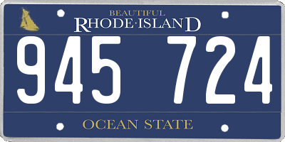RI license plate 945724