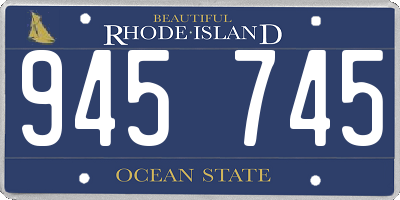 RI license plate 945745