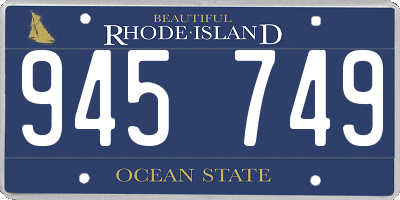 RI license plate 945749