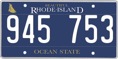 RI license plate 945753