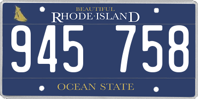 RI license plate 945758
