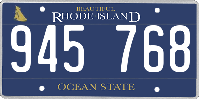 RI license plate 945768