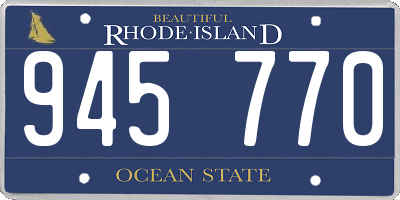 RI license plate 945770