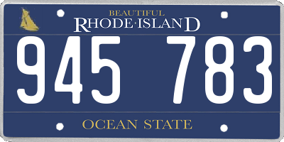 RI license plate 945783
