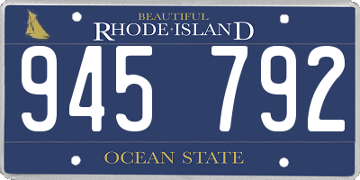 RI license plate 945792