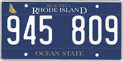 RI license plate 945809