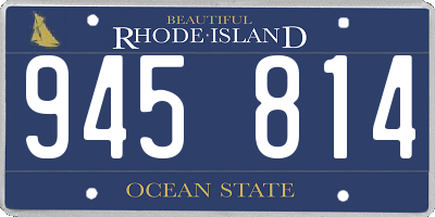 RI license plate 945814