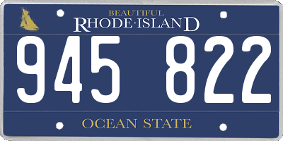 RI license plate 945822