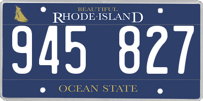 RI license plate 945827