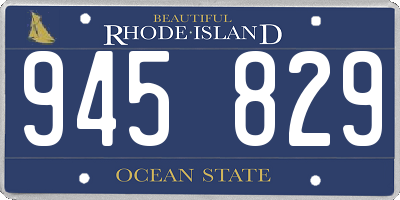 RI license plate 945829
