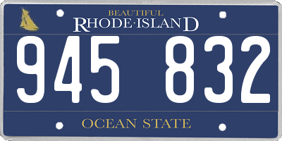 RI license plate 945832