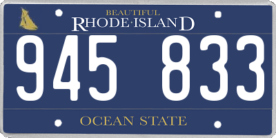 RI license plate 945833