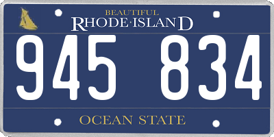 RI license plate 945834