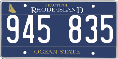RI license plate 945835