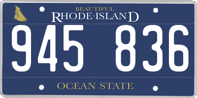 RI license plate 945836