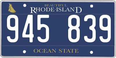 RI license plate 945839