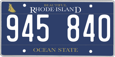 RI license plate 945840
