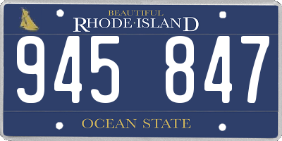 RI license plate 945847
