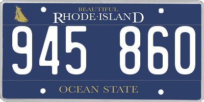 RI license plate 945860