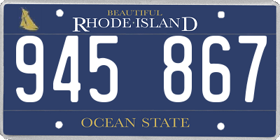 RI license plate 945867