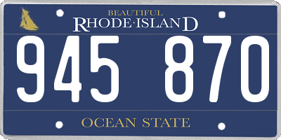 RI license plate 945870