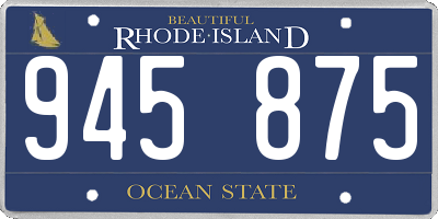 RI license plate 945875