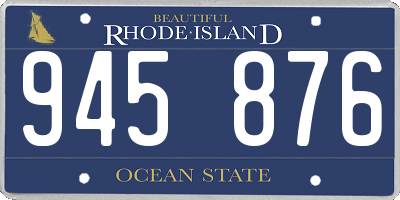 RI license plate 945876