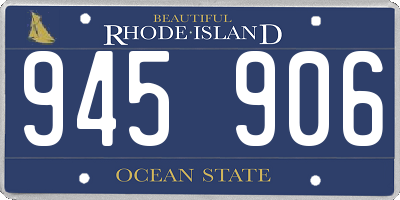 RI license plate 945906