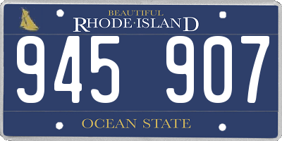 RI license plate 945907