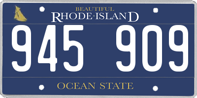 RI license plate 945909