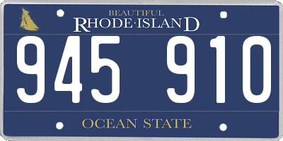 RI license plate 945910