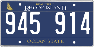 RI license plate 945914
