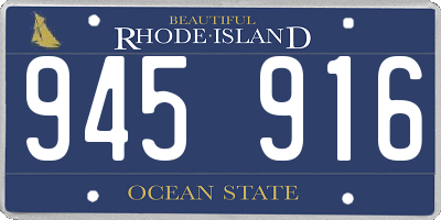 RI license plate 945916