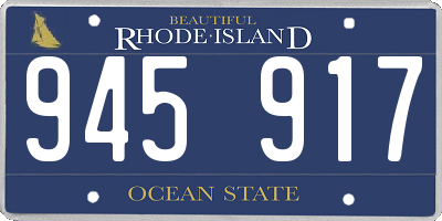 RI license plate 945917