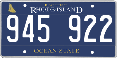 RI license plate 945922