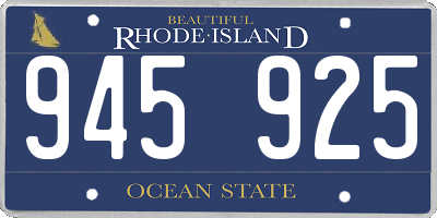 RI license plate 945925