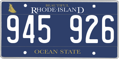 RI license plate 945926