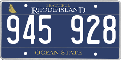 RI license plate 945928