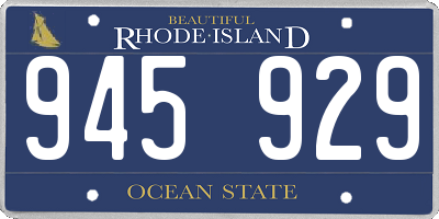 RI license plate 945929